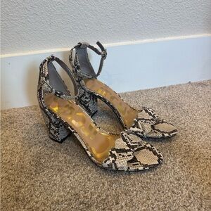 NWOT Sam Edelman Circus Python Leather Block Heel Sandal - 7.5